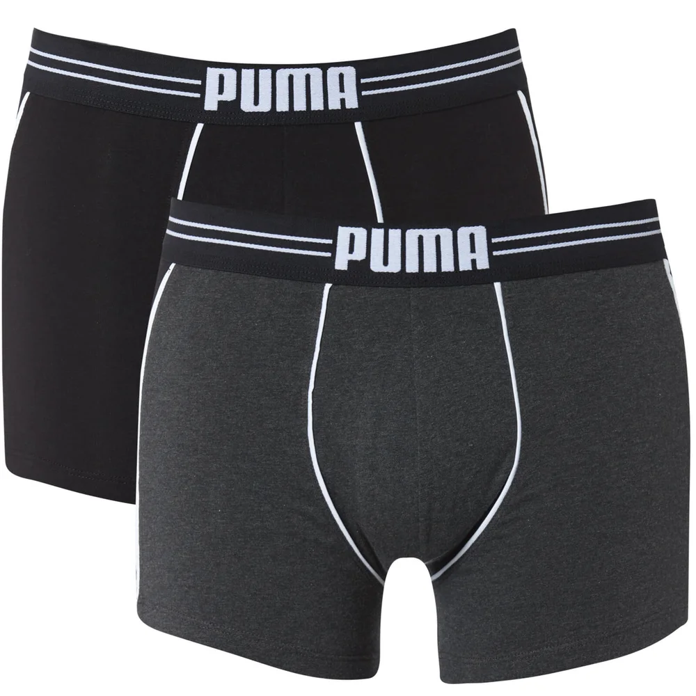 Puma Men's 2 Pack Athletic Blocking Boxers - Black - S - Schwarz Bild 1