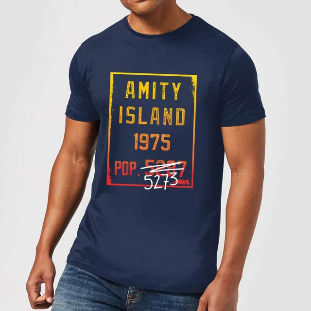 Der Weiße Hai Amity Population T-Shirt - Blau