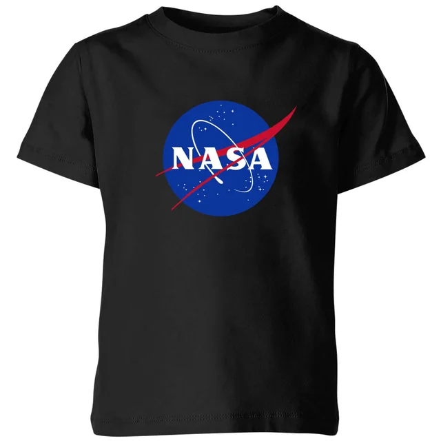 NASA Logo Insignia Kinder T-Shirt - Schwarz