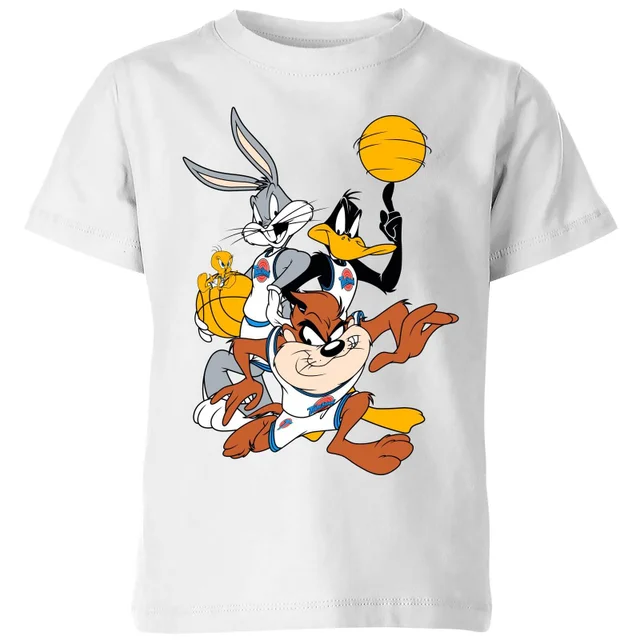 Space Jam Gruppe Shot Kinder T-Shirt - Weiß