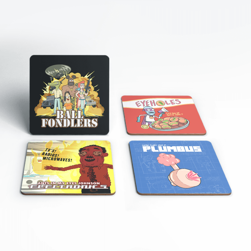 Rick and Morty Interdimensional TV Adverts Coaster Set Bild 1