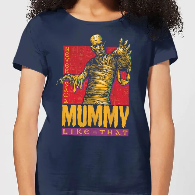 Universal Monsters Die Mumie Retro Damen T-Shirt - Navy Blau