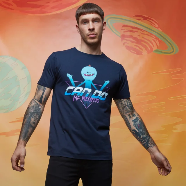 Rick and Morty Meeseeks Can Do T-Shirt - Navy Blau