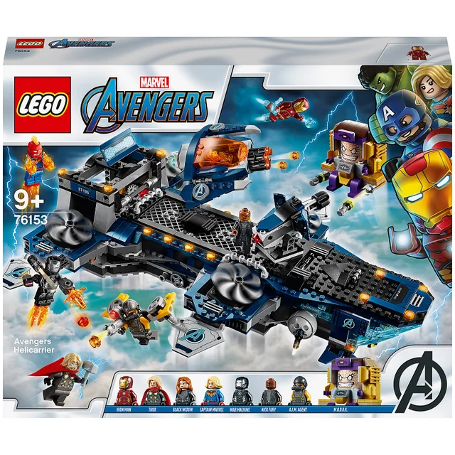 LEGO 76153 Super Heroes Marvel Avengers - Helicarrier Spielzeug mit Iron Man, Thor & Captain Marvel, Super Heroes Serie
