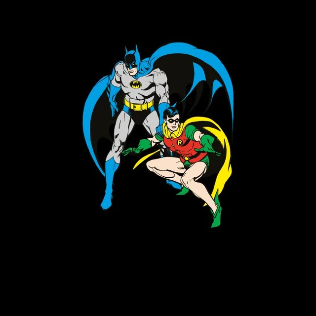 DC Batman & Robin Men's T-Shirt - Black