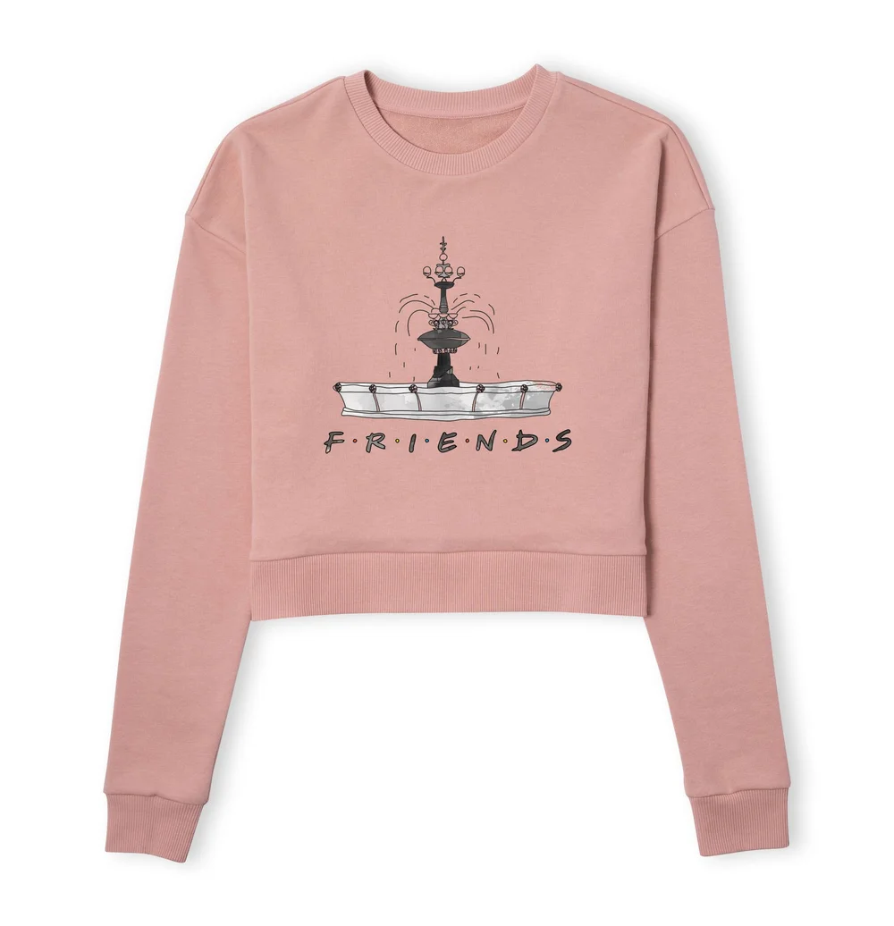 Friends Fountain Sketch Women's Cropped Sweatshirt - Dusty Pink - XS Bild 1