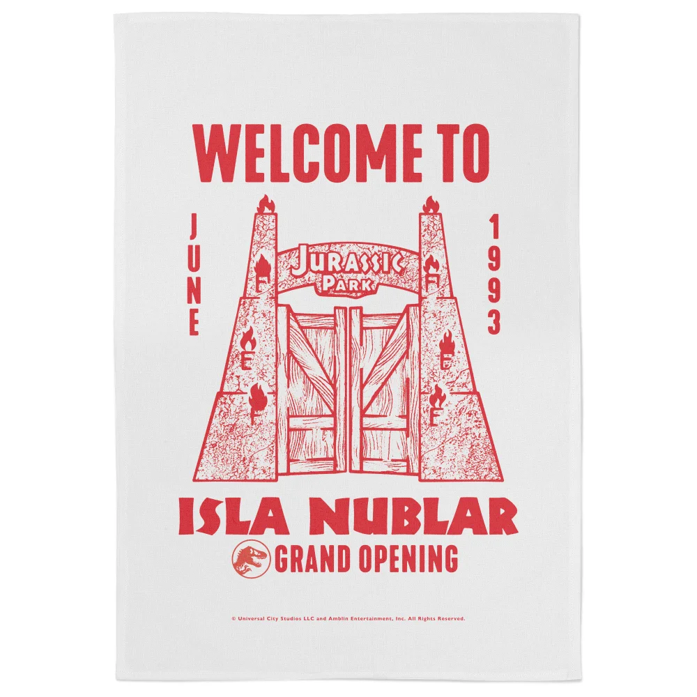 Jurassic Park Welcome To Isla Nublar Tea Towel Bild 1