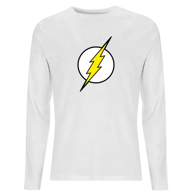 Justice League Flash Logo Men's Long Sleeve T-Shirt - White