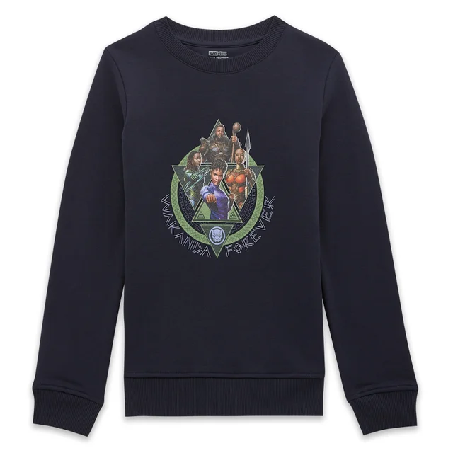 Wakanda Forever Characters Composition Kinder Sweatshirt - Navy