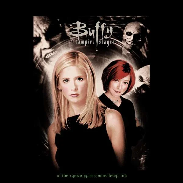 Buffy The Vampire Slayer S4 Poster Women's Cropped Hoodie - Black