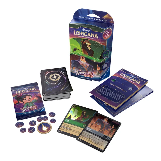 Disney Lorcana Trading Card Game Shimmering Skies Emerald and Steel Starter Deck