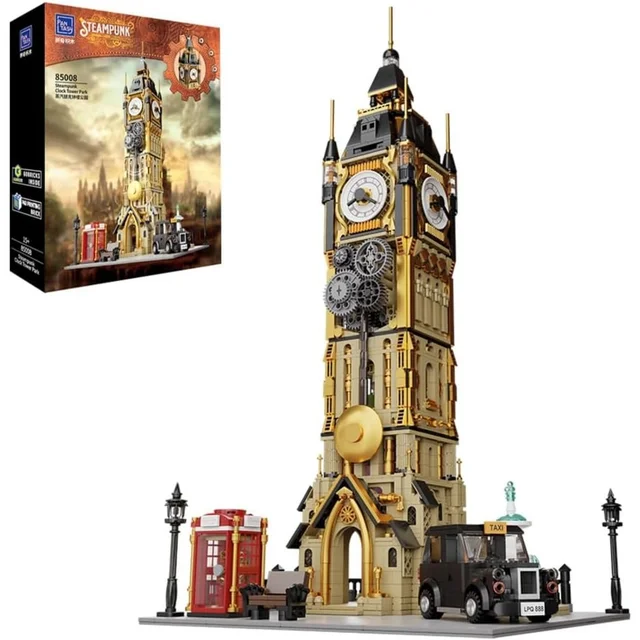 Original-Steampunk Series Construction Set Steampunk Clock Tower Park 58 cm